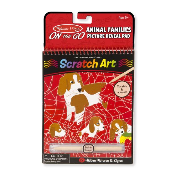 On the Go Scratch Art: Animal Families Hidden-Picture Pad