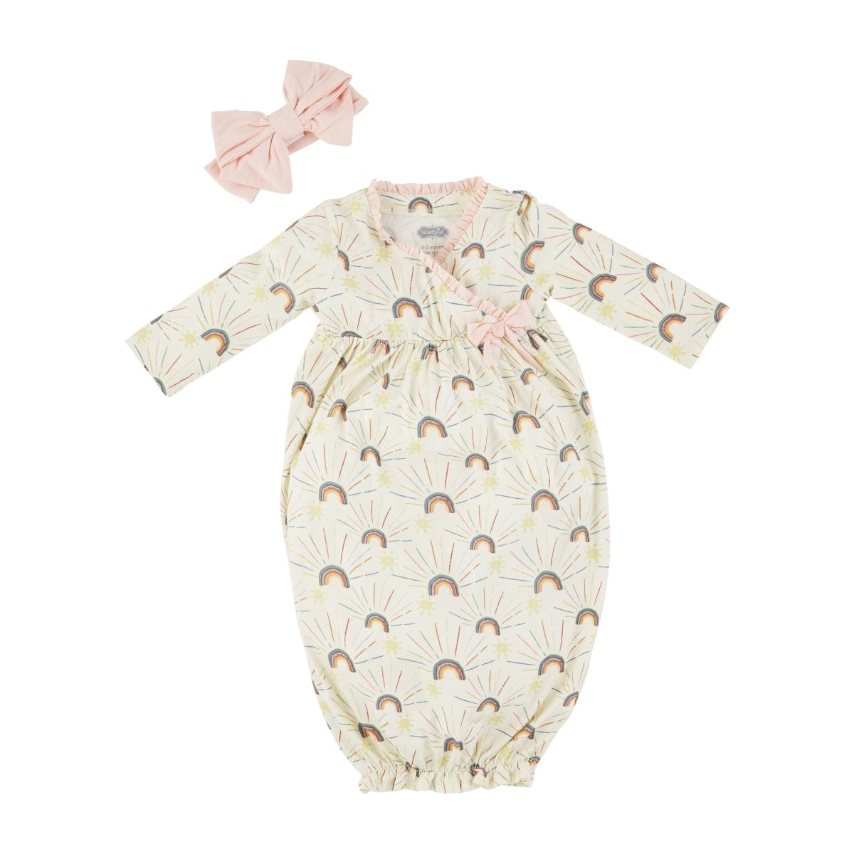 Cream Rainbow Gown and Headband