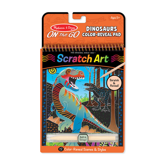 On the Go Scratch Art Color Reveal Pad - Dinosaur
