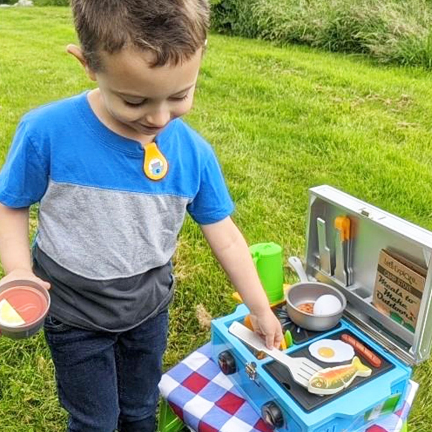 Let's Explore Wooden Camp Stove Play Set