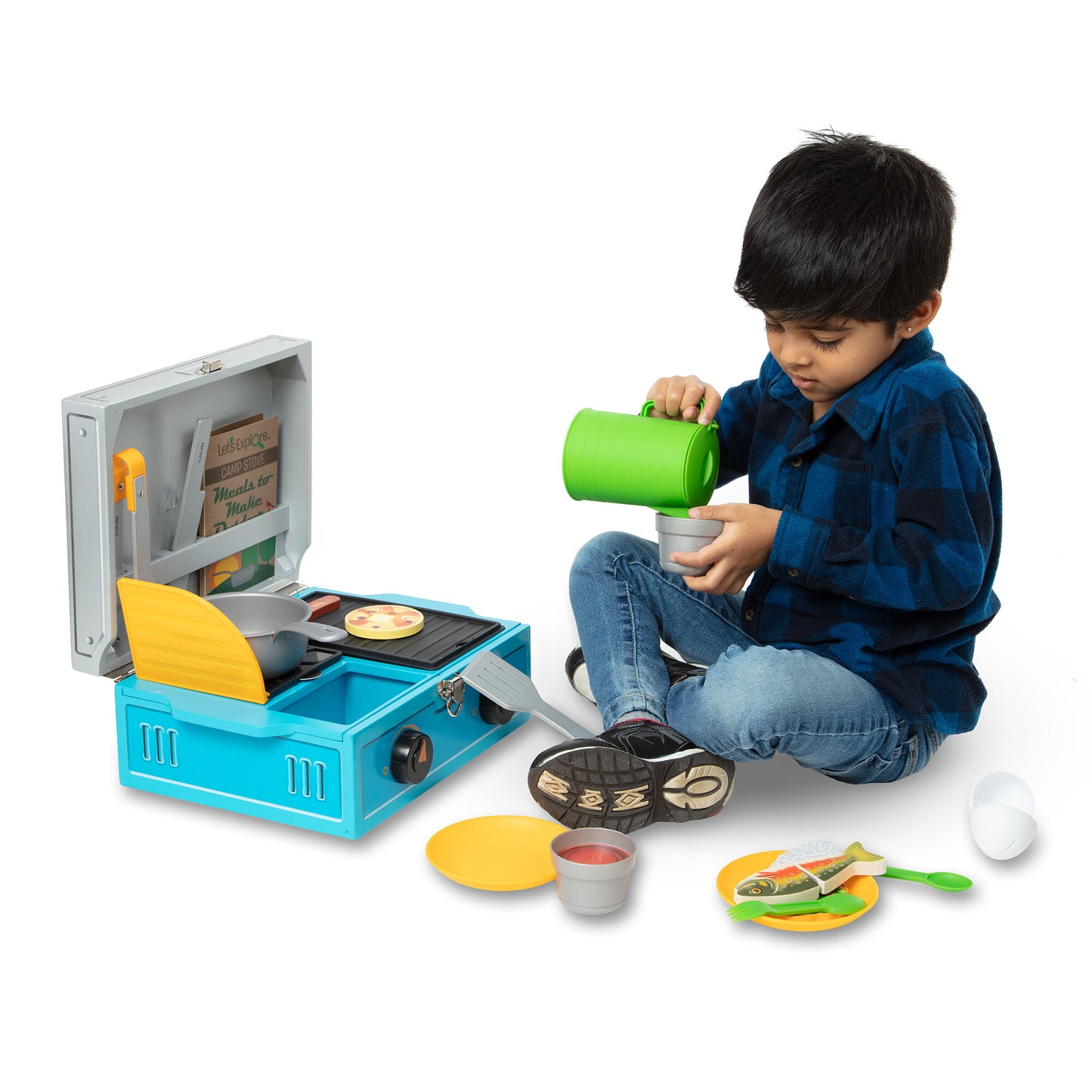 Let's Explore Wooden Camp Stove Play Set