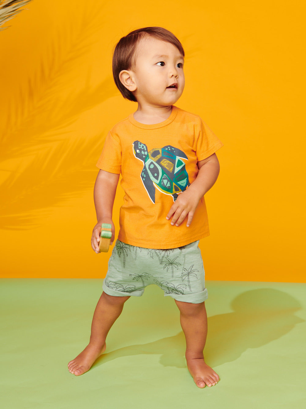 Tonal Palm Trees Pocket O' Sunshine Baby Shorts