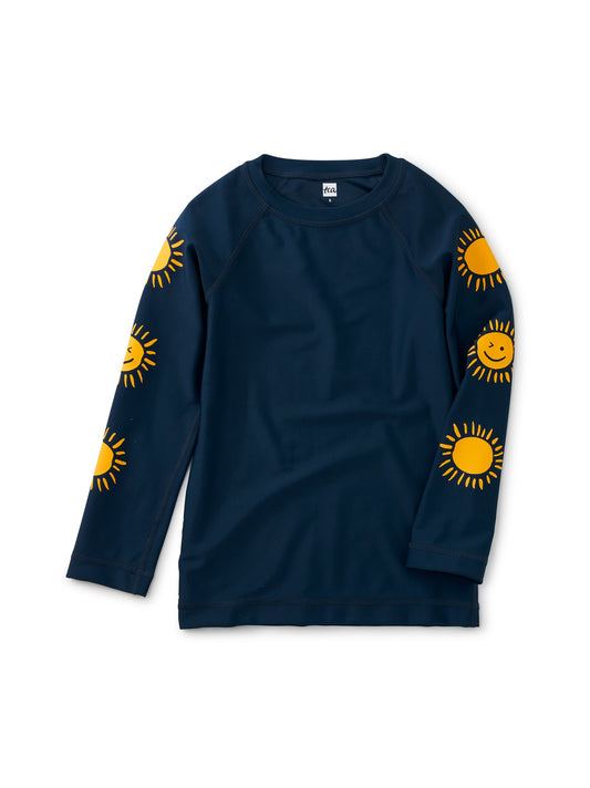 Sunny Whale Blue Long Sleeve Rash Guard