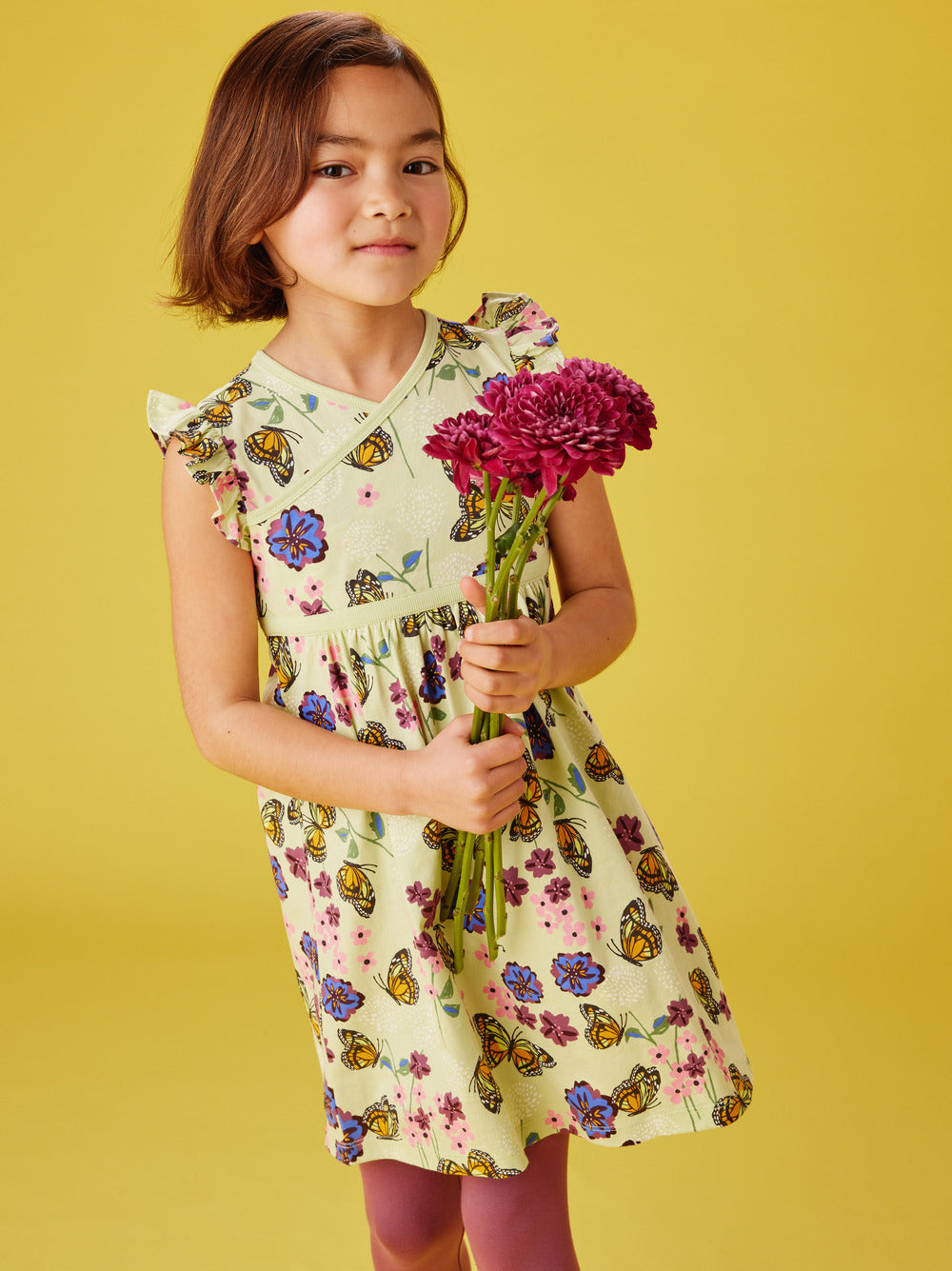 Monarchs in the Cosmos Wrap Neck Dress
