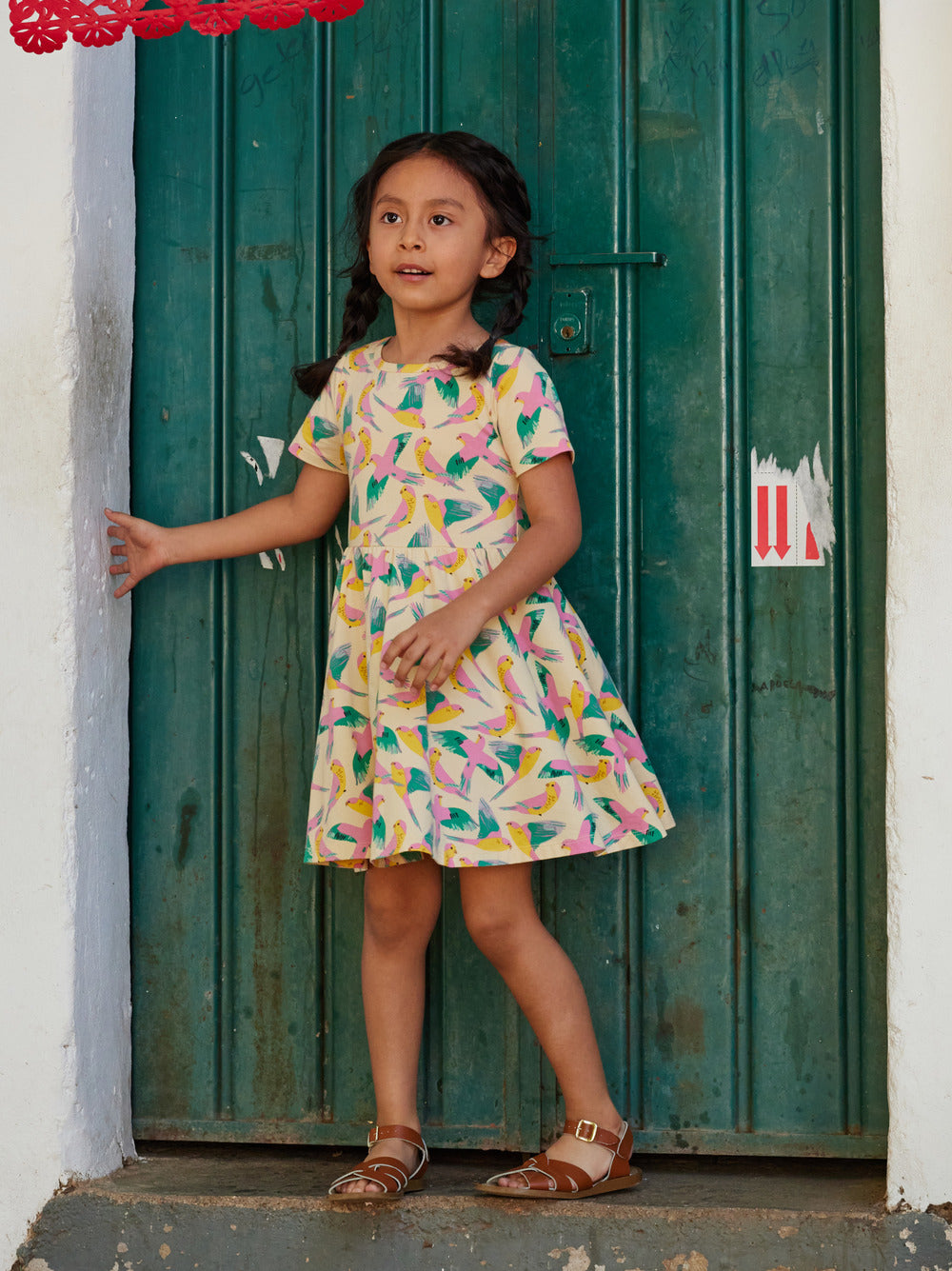 Parrot Polka Short Sleeve Ballet Dress