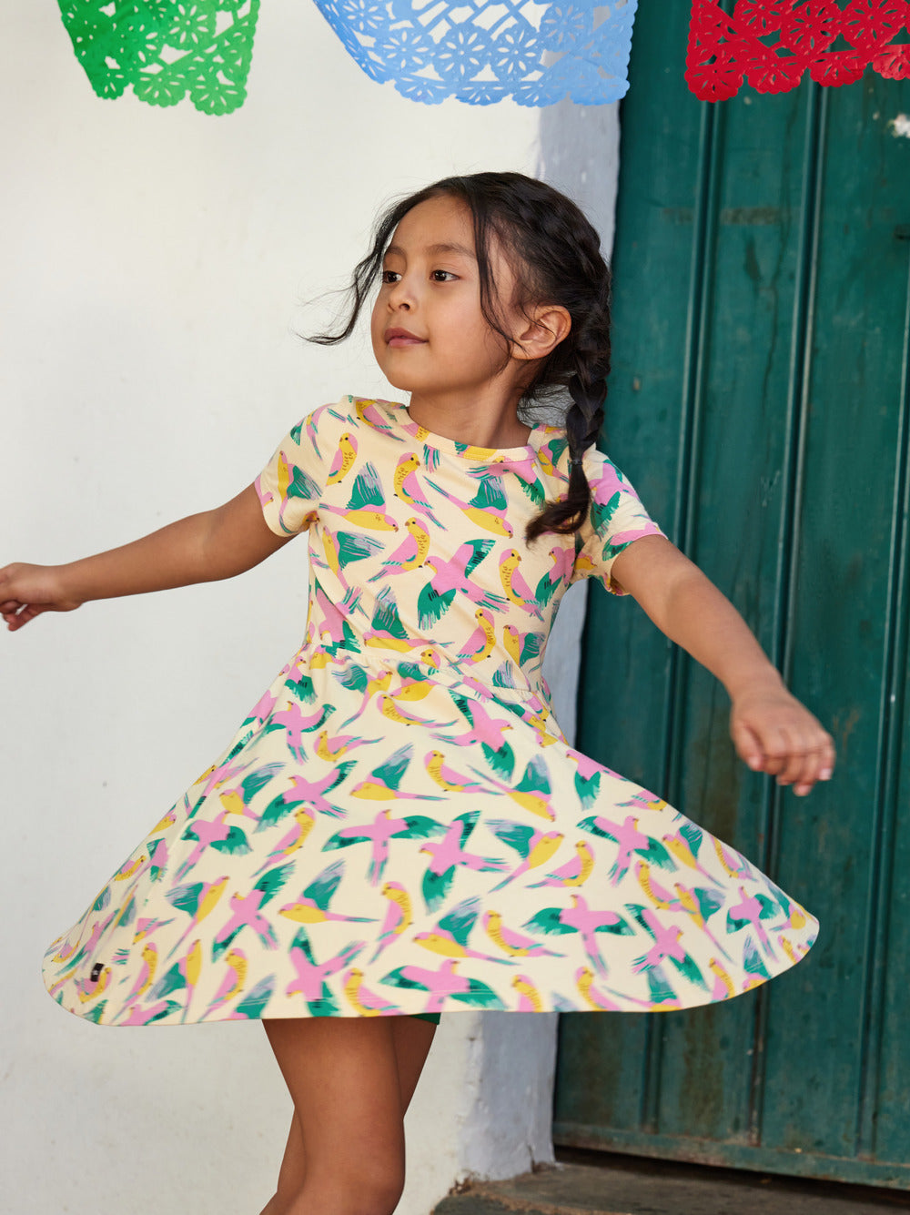 Parrot Polka Short Sleeve Ballet Dress