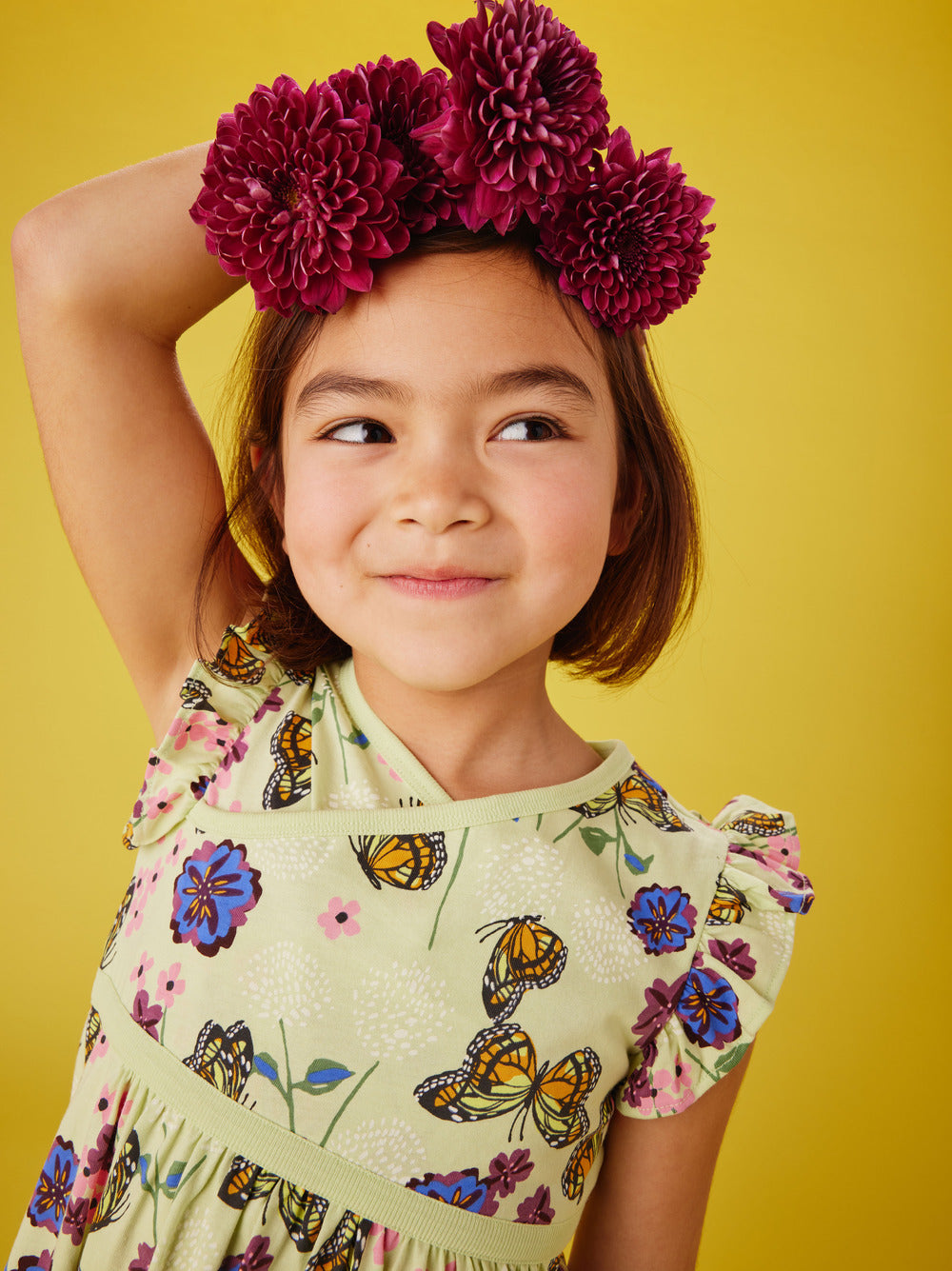Monarchs in the Cosmos Wrap Neck Dress