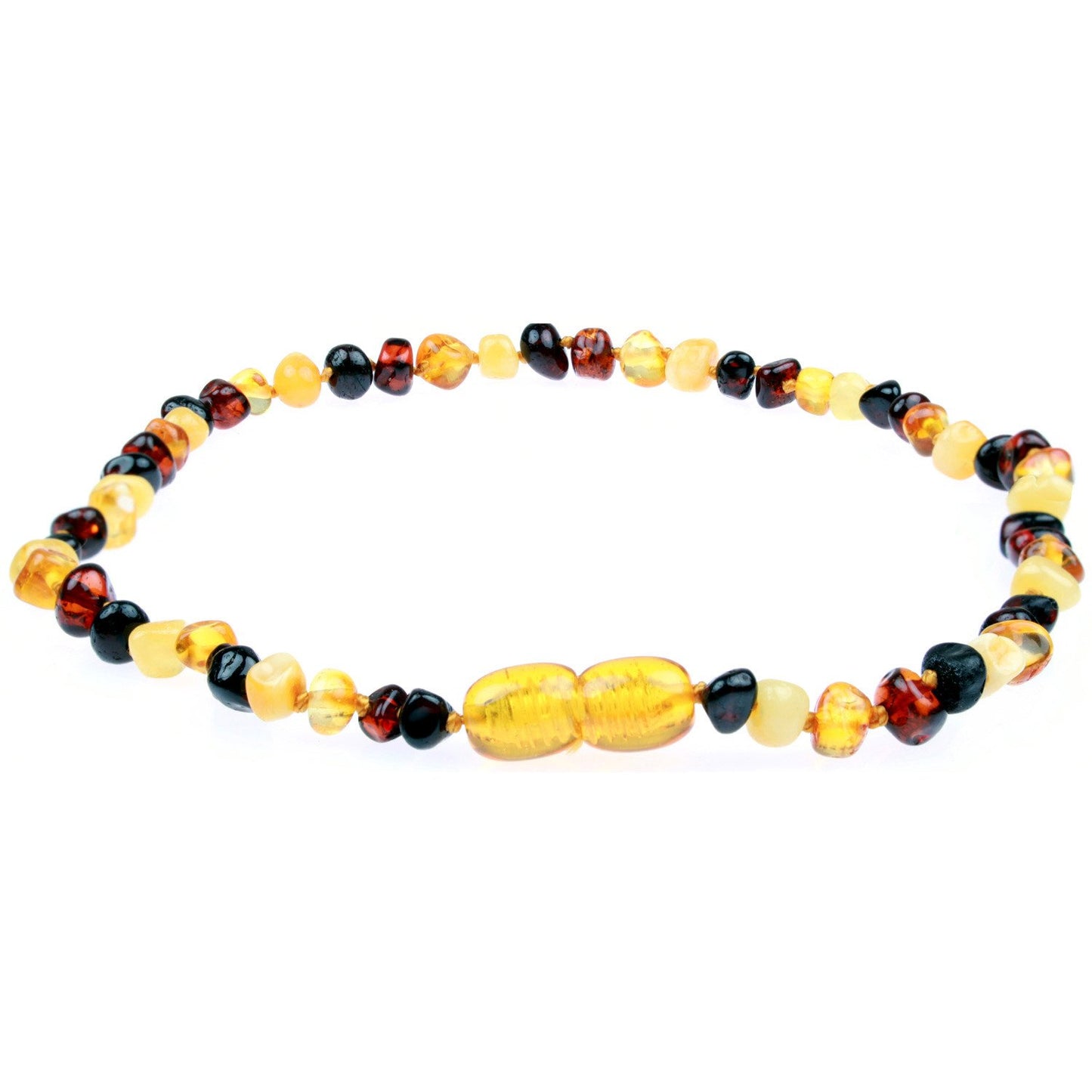 Polished Multi Color Amber Teething Necklace 12.5"