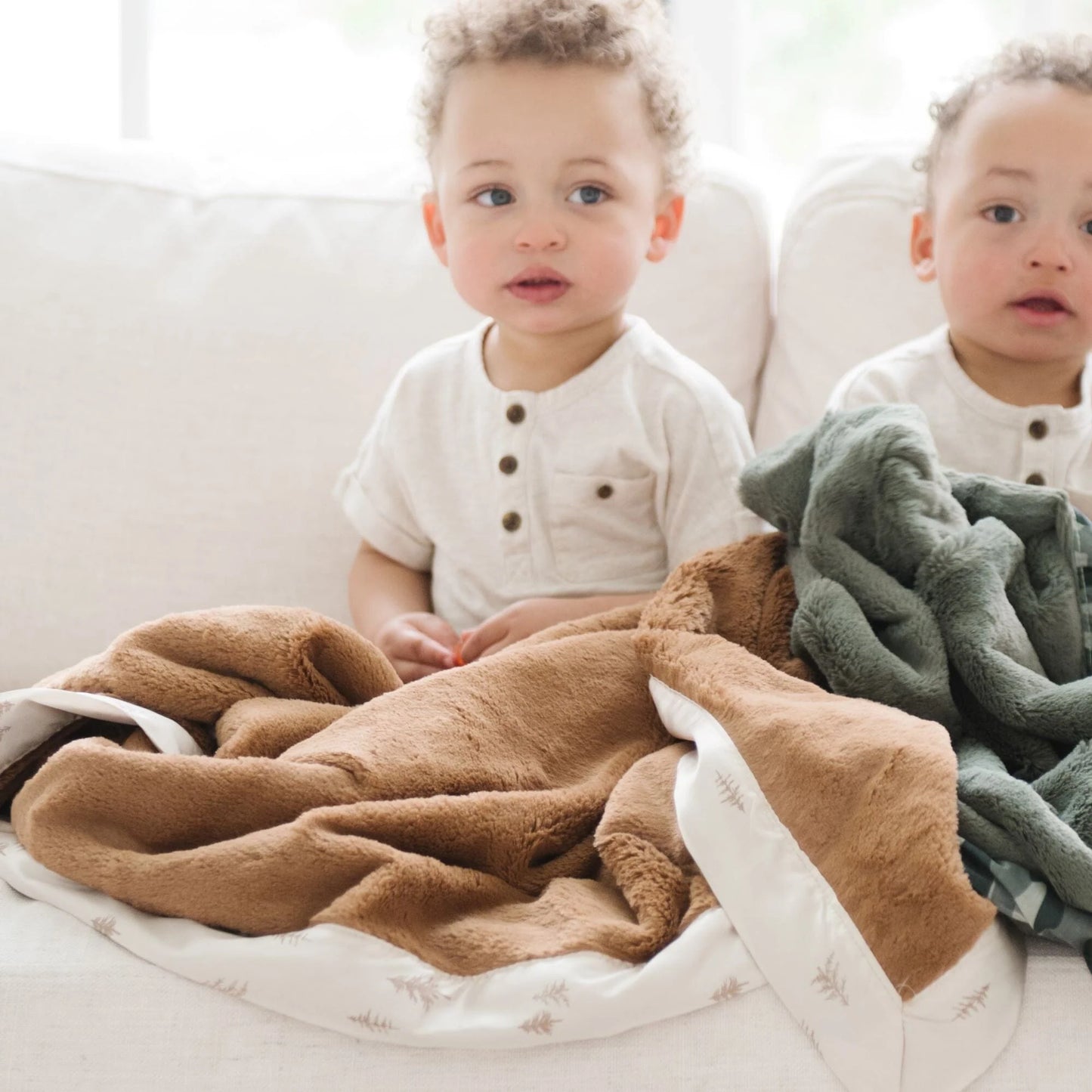 Cedar Lush Satin Border Receiving Blanket