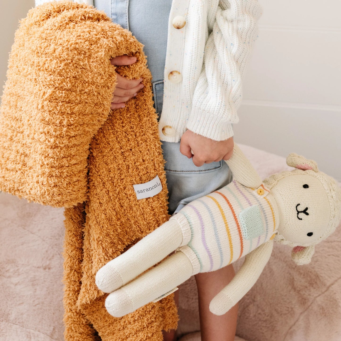 Golden Ribbed Bamboni Receiving Blanket