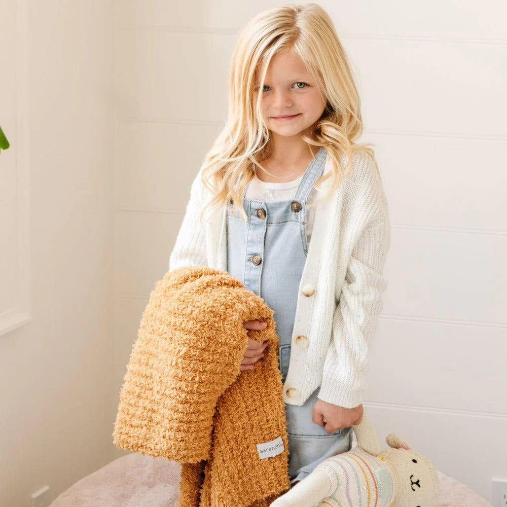 Golden Ribbed Bamboni Receiving Blanket