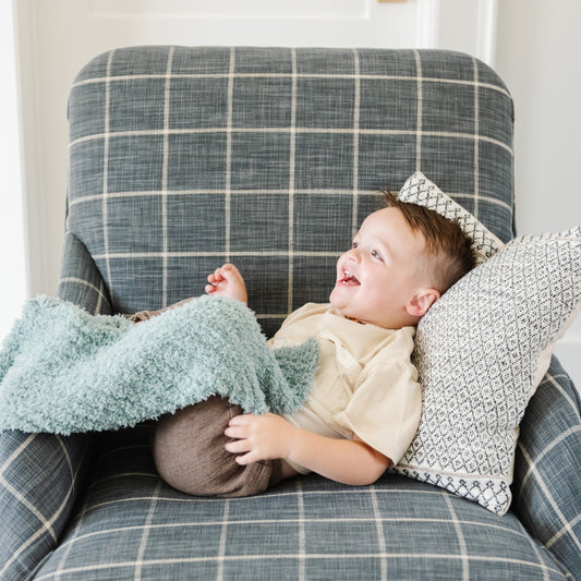 Surf Ribbed Bamboni Receiving Blanket