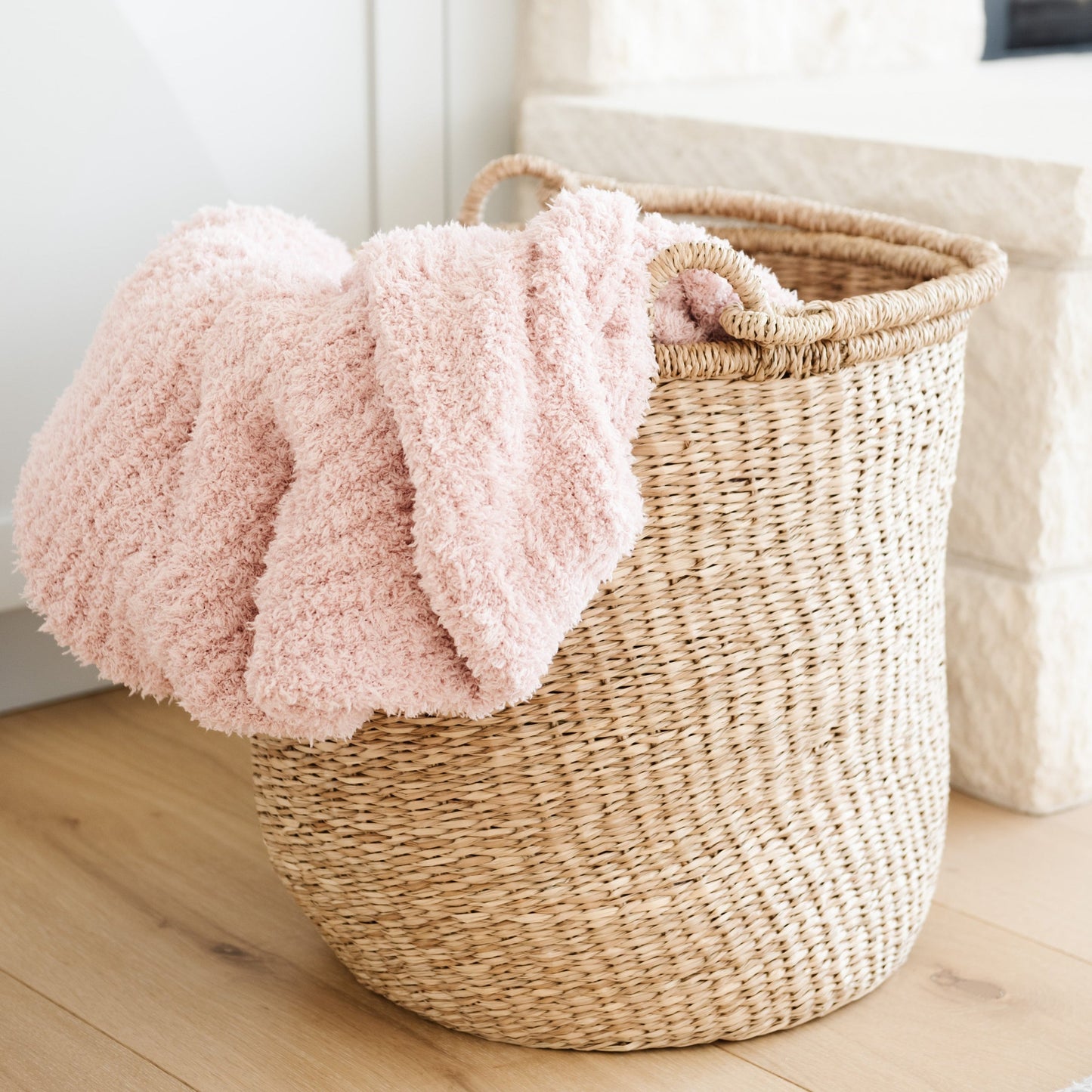 Rose Dust Ribbed Bamboni Toddler Blanket