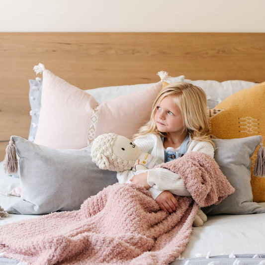 Cameo Ribbed Bamboni Receiving Blanket - Saranoni
