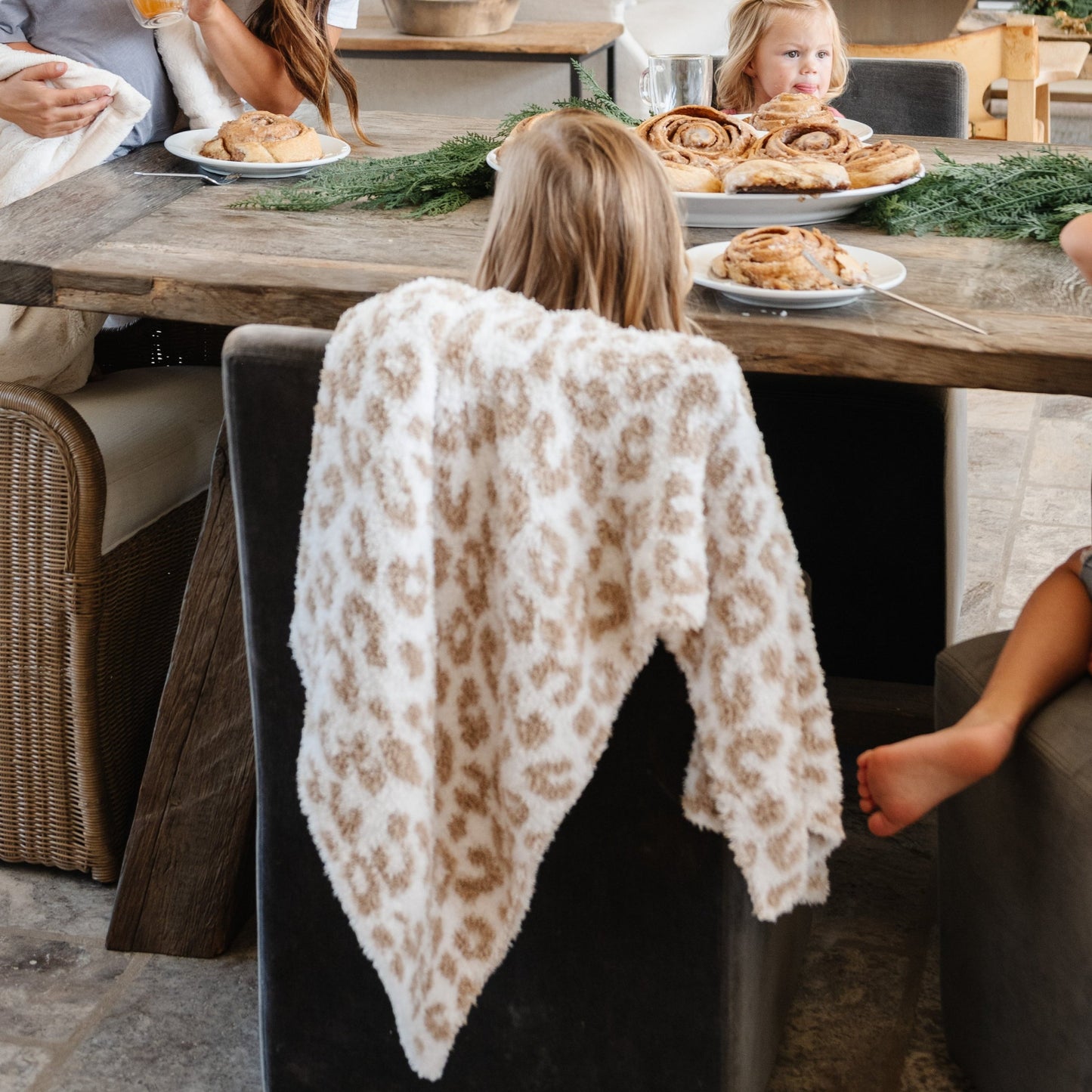 Tan Leopard Double-Layer Bamboni Receiving Blanket