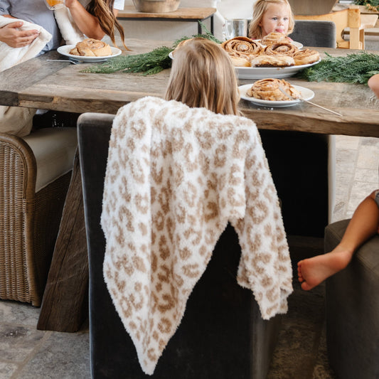 Tan Leopard Double-Layer Bamboni Receiving Blanket