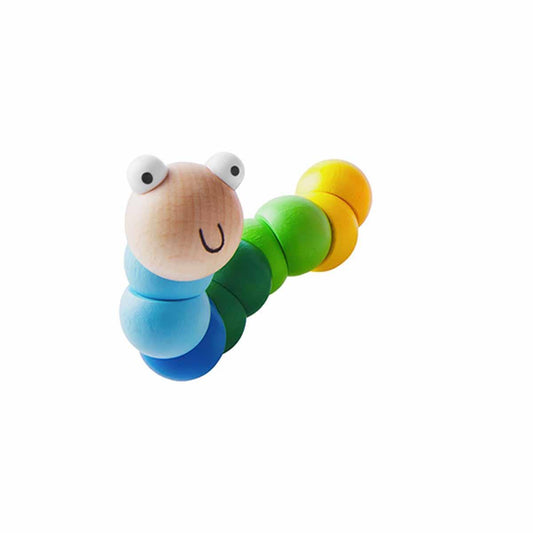 Blue Wooden Wiggly Worm