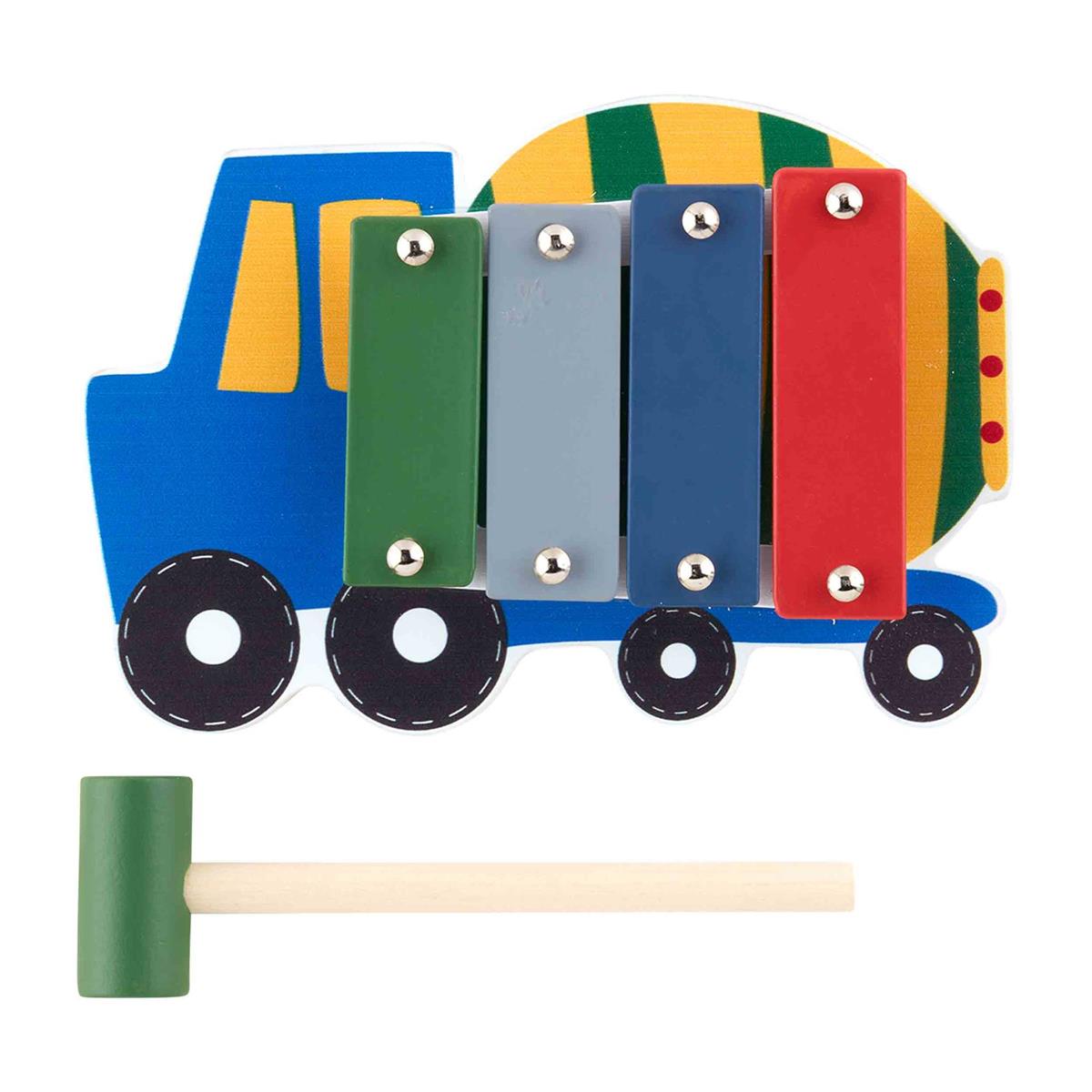 Blue Cement Truck Wood Xylophone