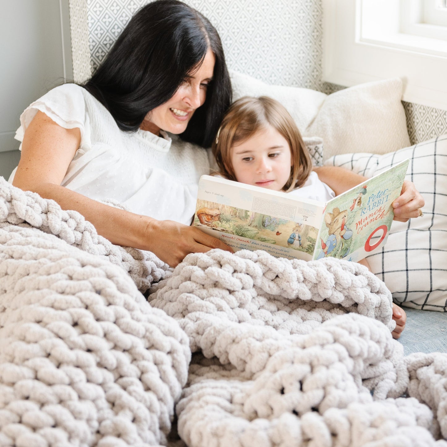 Moonbeam Chunky Knit Large Throw Blanket