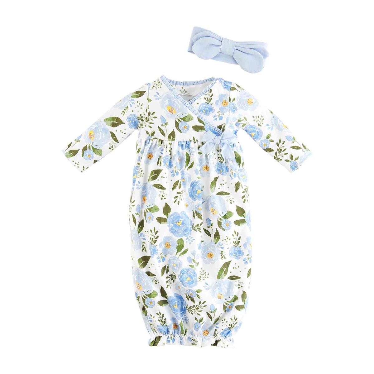 Blue Rose Gown & Headband Set