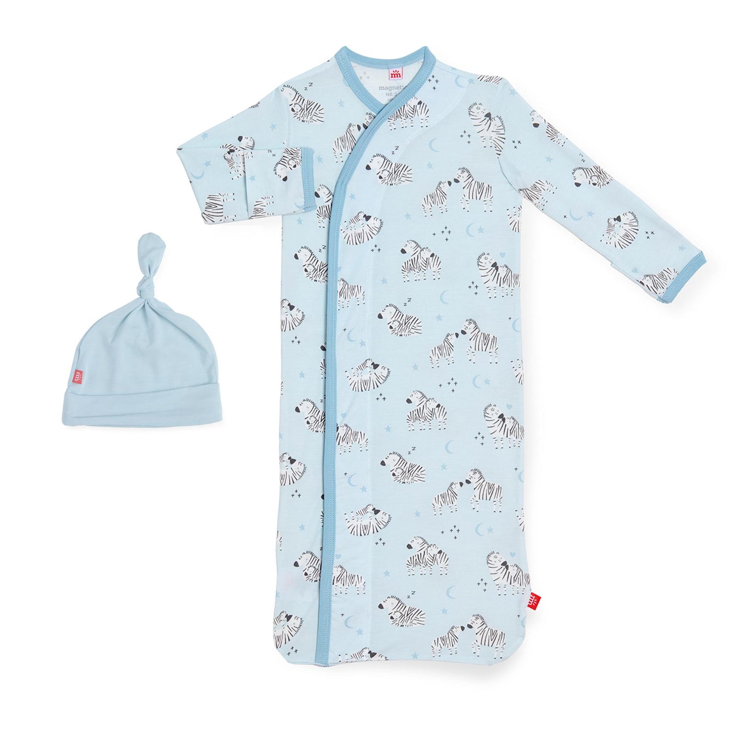 Modal Magnetic Sack Gown & Hat - Blue Little Ones