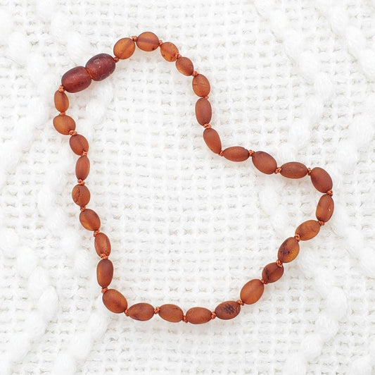 Raw Cognac Bean Baltic Amber Kids Necklace