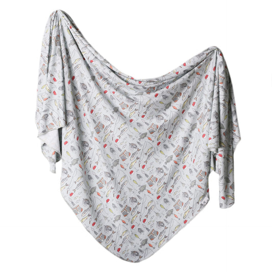 Copper Pearl Knit Swaddle Blanket - Trout