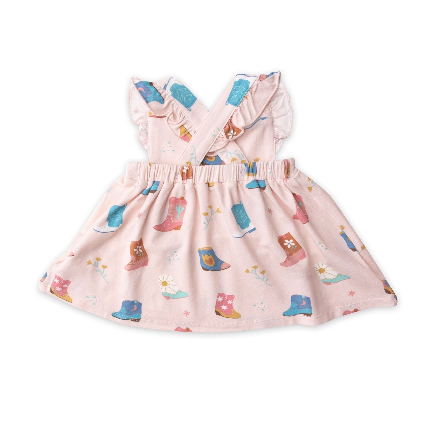 Pink Cowboy Boots Pinafore Top and Bloomer Set