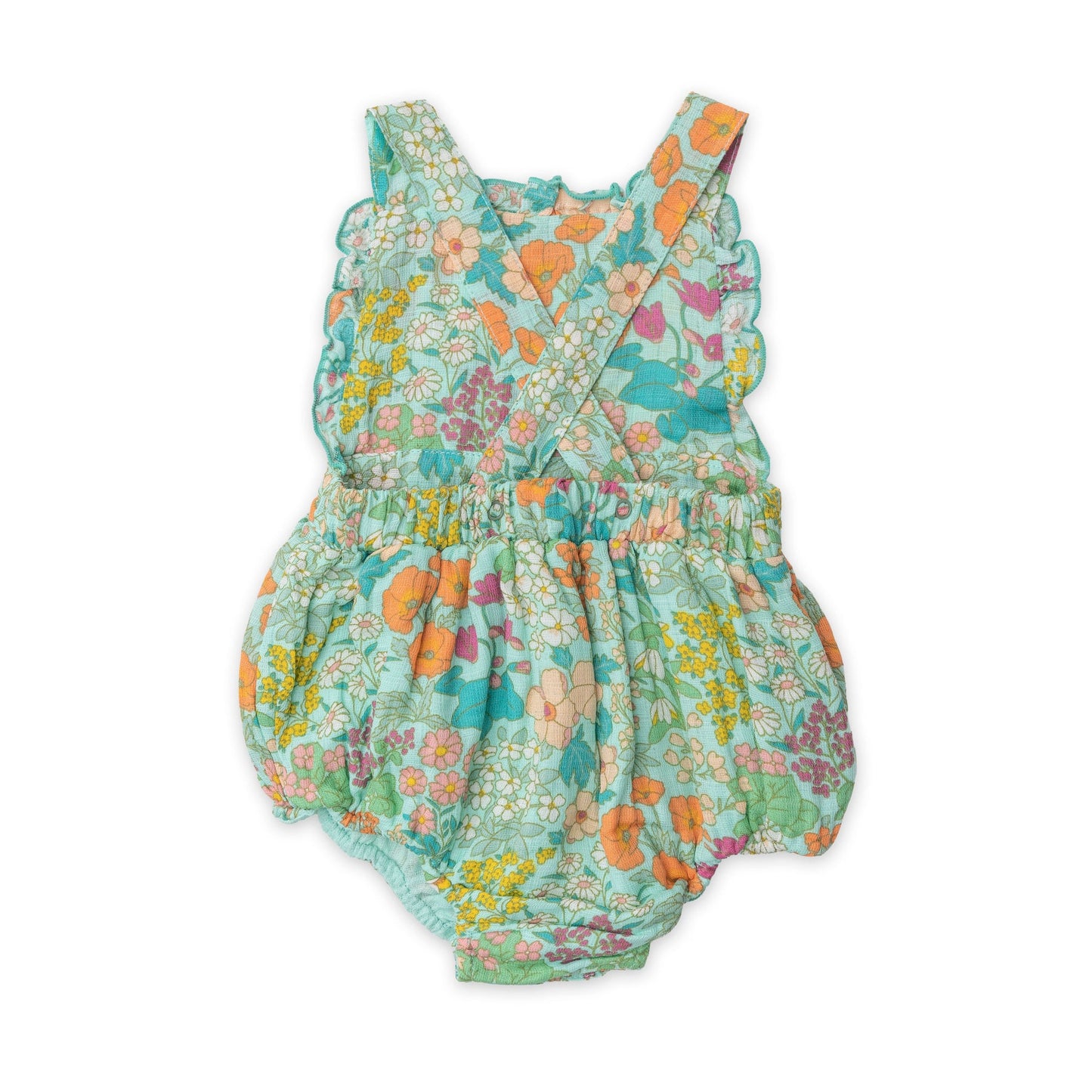 Meadowlands Floral Ruffle Bib Sunsuit