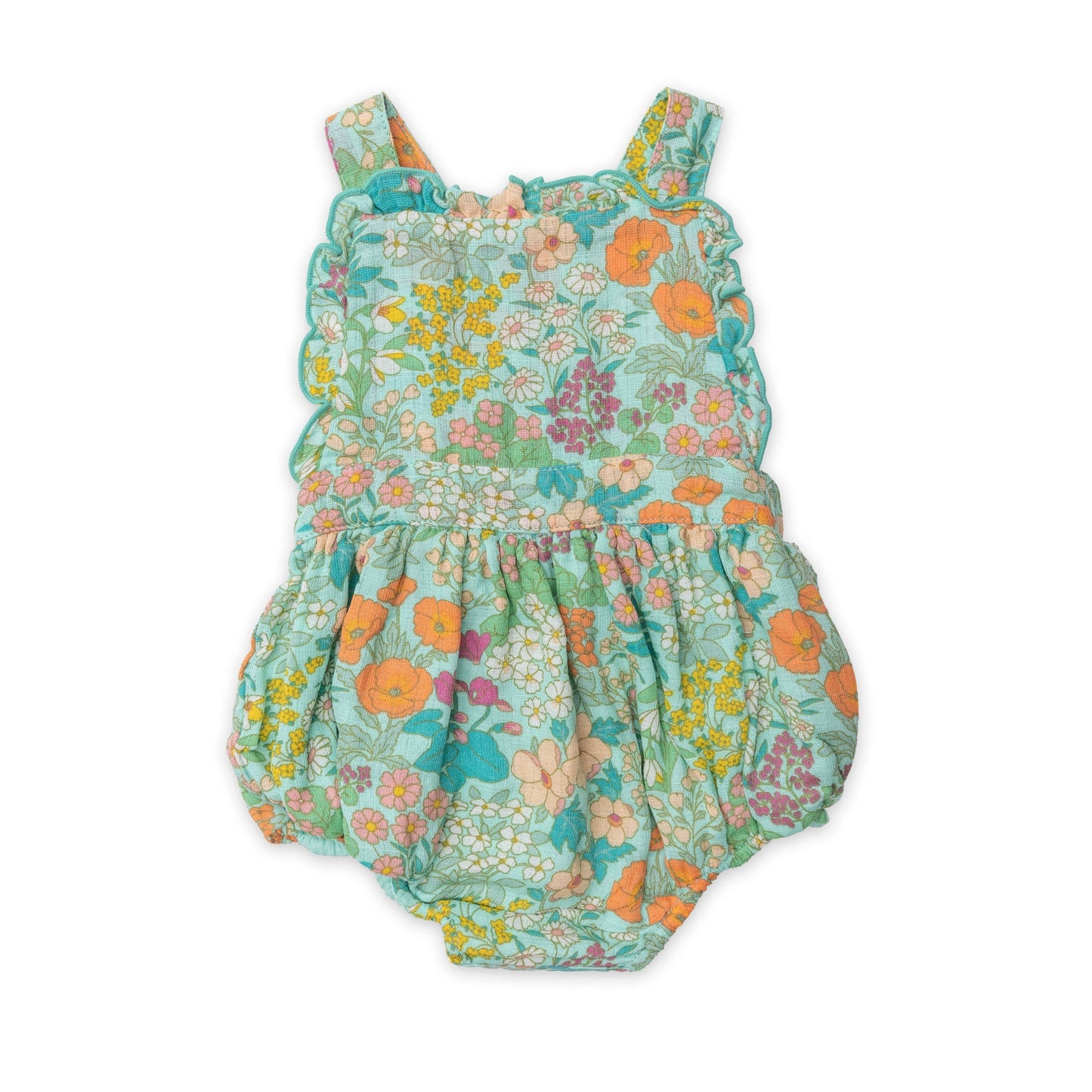 Meadowlands Floral Ruffle Bib Sunsuit
