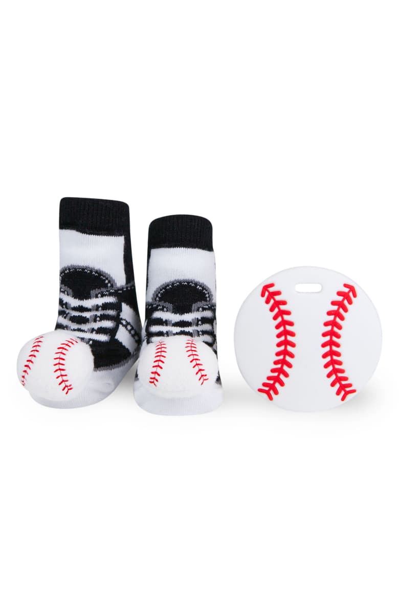 Waddle Socks and Teether Gift Set - Baseball
