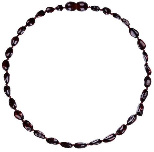 Beans Polished Cherry Amber Teething Necklace 12.5"
