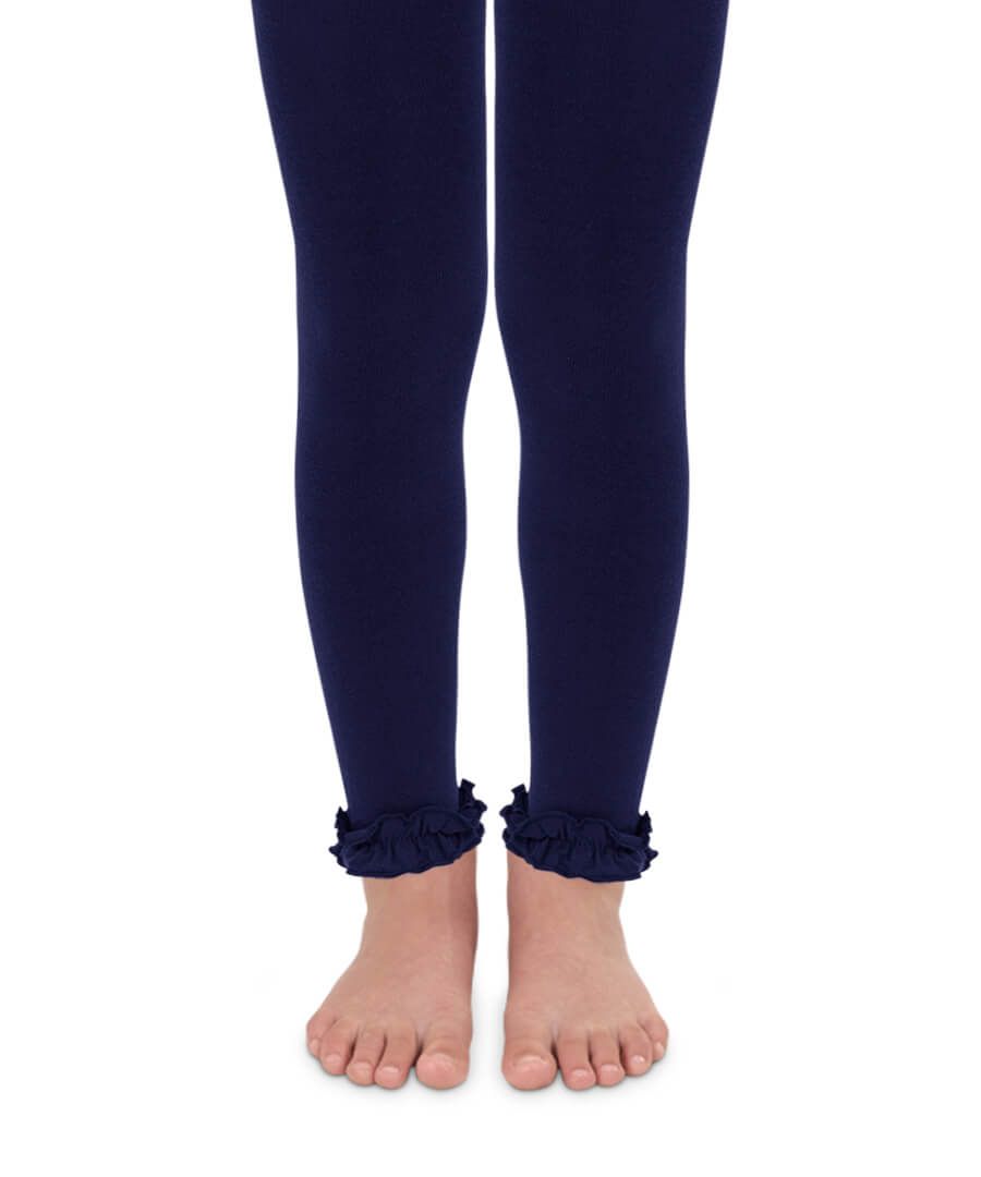 Jefferies Socks - Girls Pima Cotton Ruffle Footless Tights (4 color options)