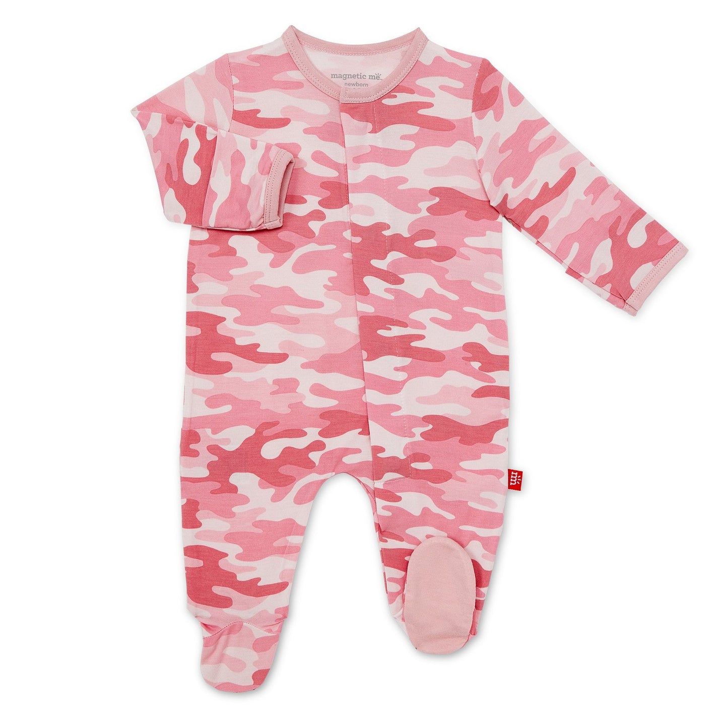 Modal Magnetic Footie - Pink Camo Chic