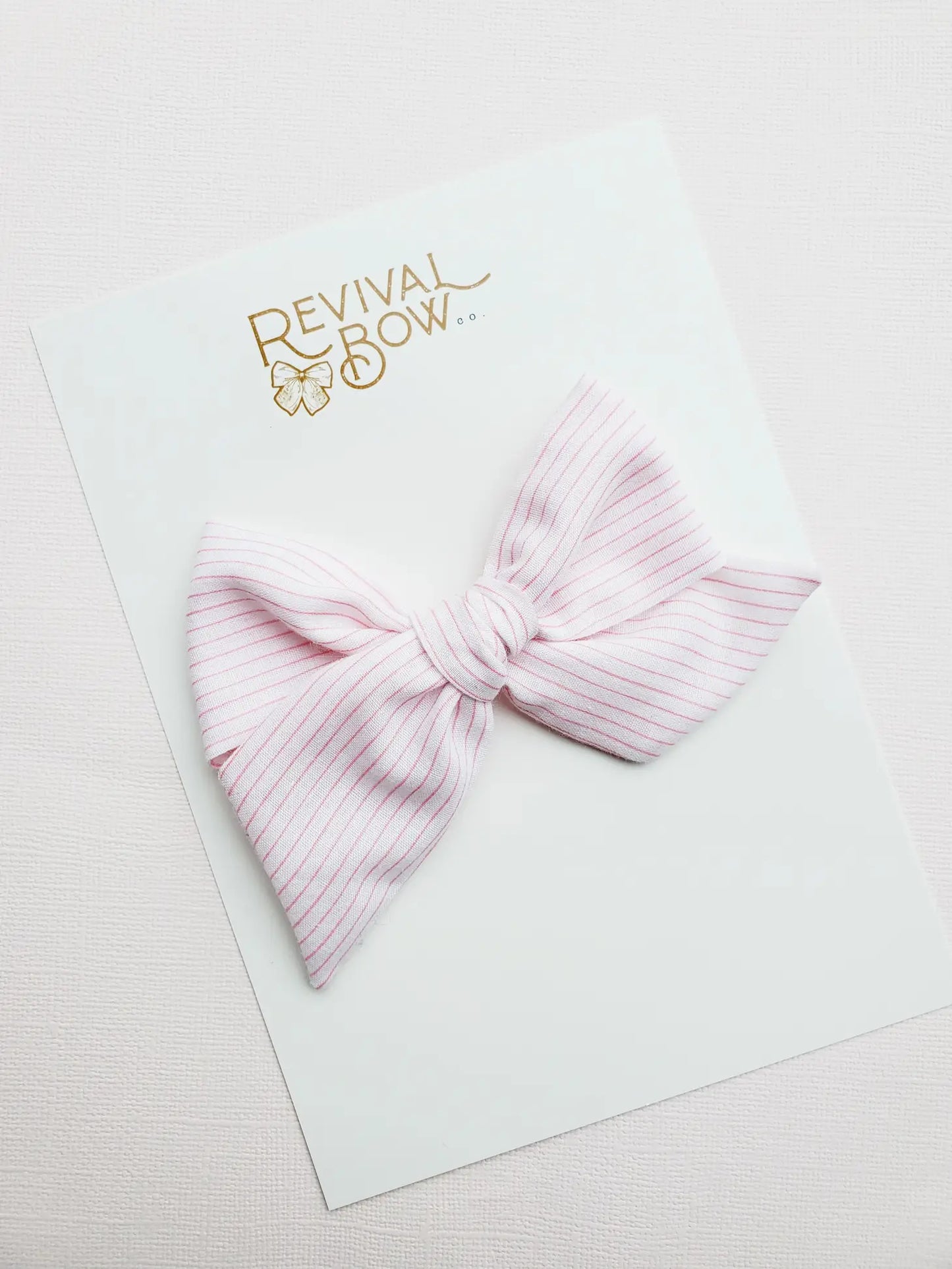 Vintage Pink Stripe Large Pinwheel Bow