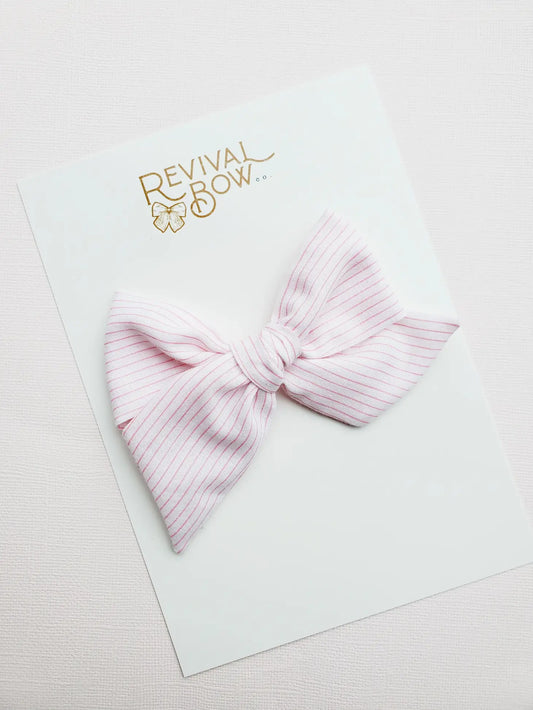 Vintage Pink Stripe Large Pinwheel Bow