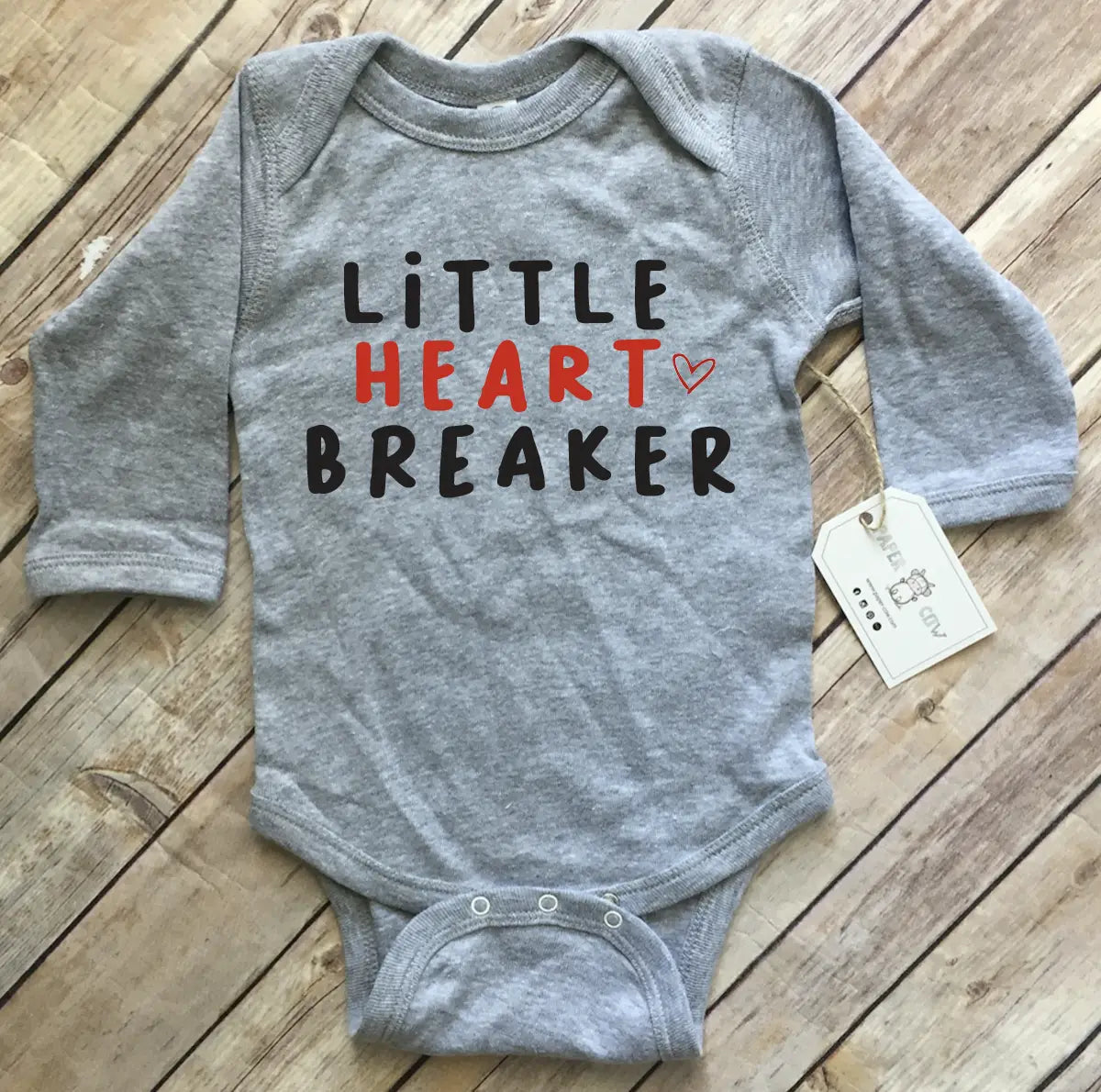 Little Heartbreaker Onesie - Grey