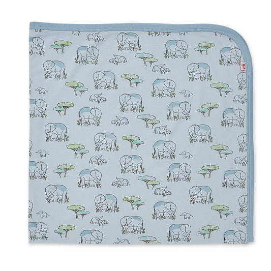 Blue Love You A Ton Modal Swaddle Blanket