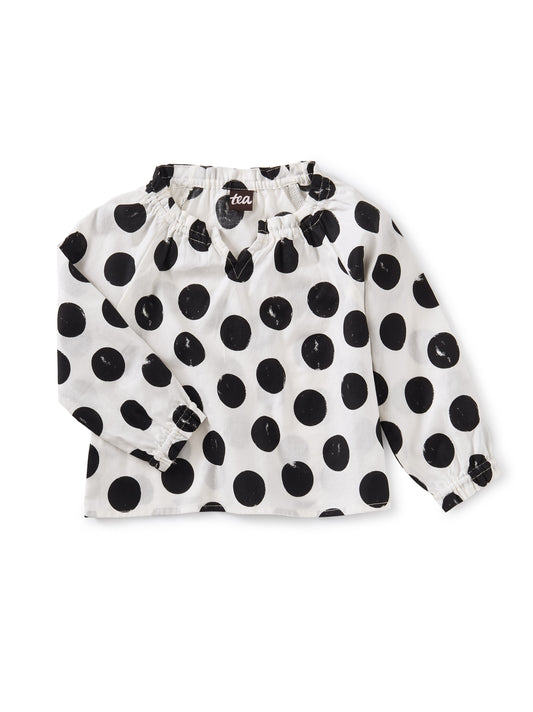 Ruffle Sleeve Sweetie Top - Stamped Dots