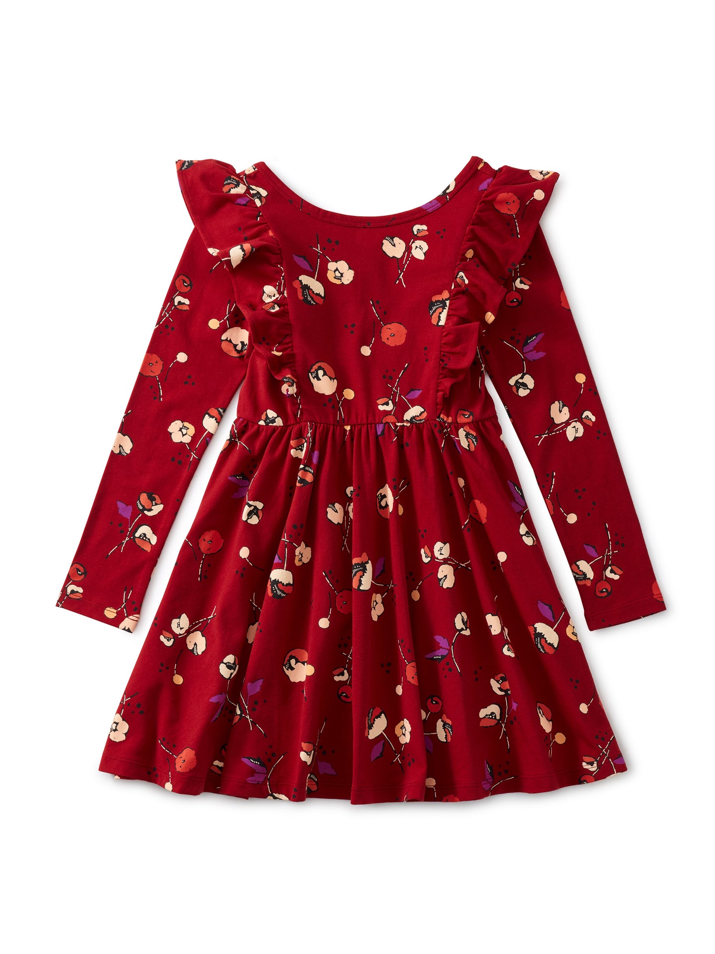 Ruffle Ballet Skirted Dress - Tossed Tulips in Red