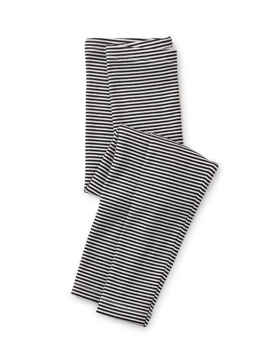 Jet Black Striped Leggings