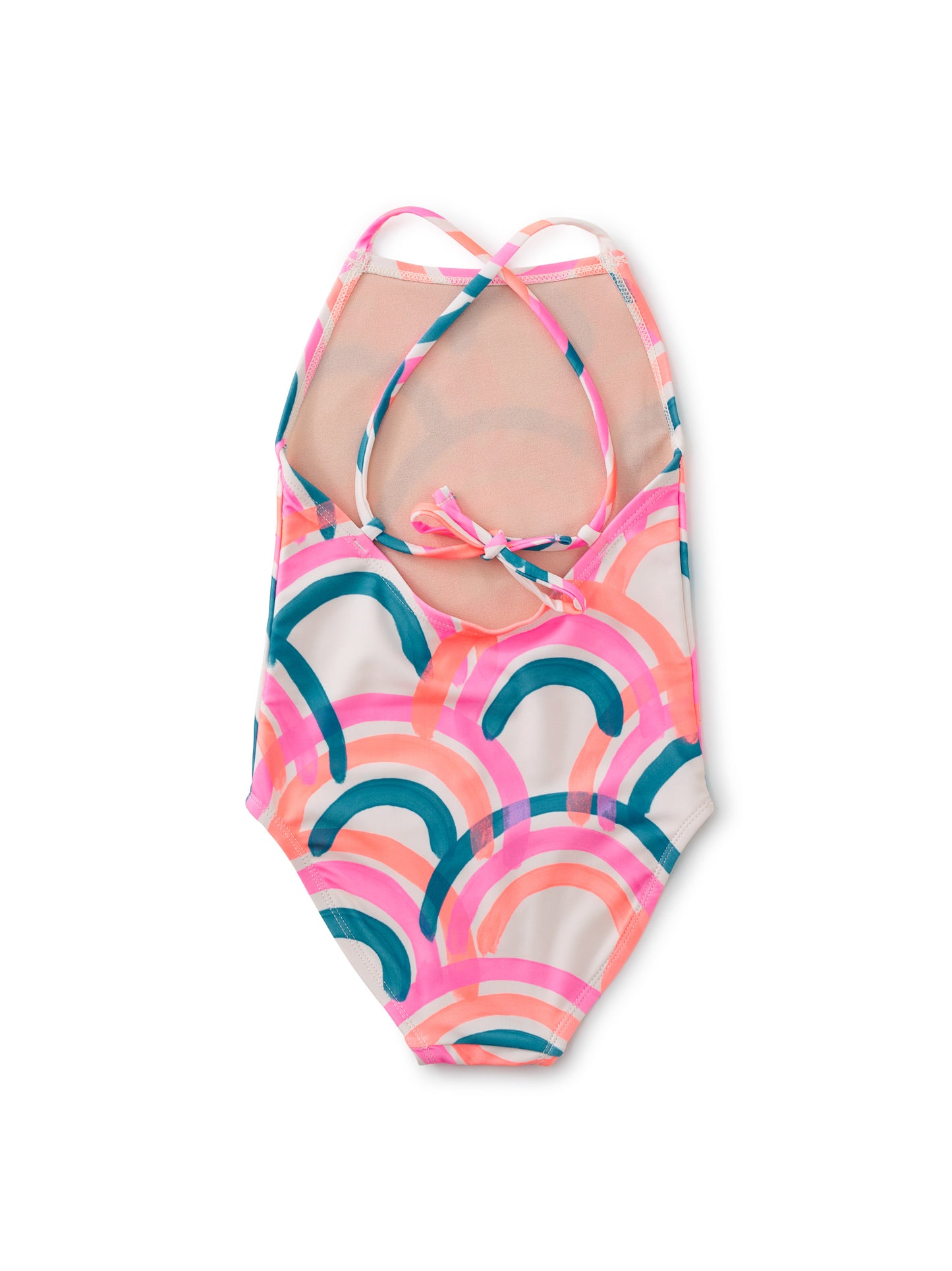 Island Rainbow in Chalk Cross-Back One-Piece Swimsuit