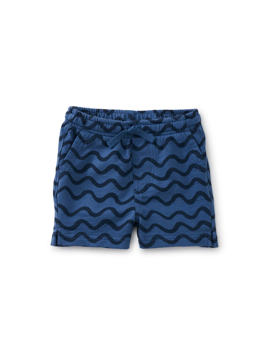 Mediterranean Waves in Blue Vacation Baby Shorts