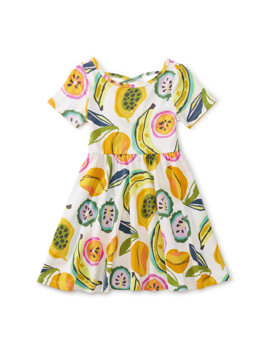 Tropical Fruit Criss-Cross Back Ballet Dress