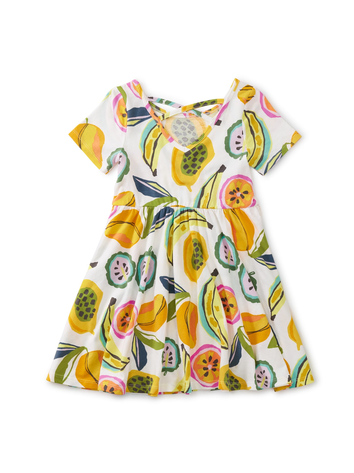 Tropical Fruit Criss-Cross Back Ballet Dress