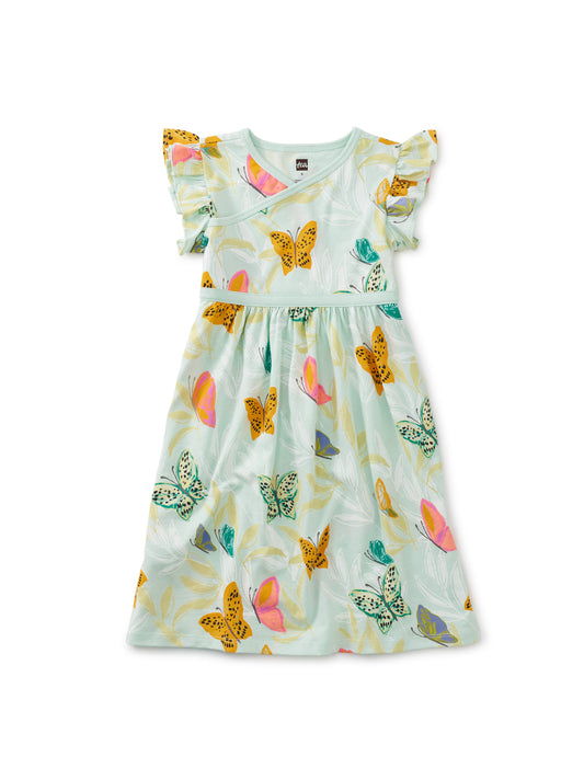 Mariposa and Floral Wrap Neck Dress