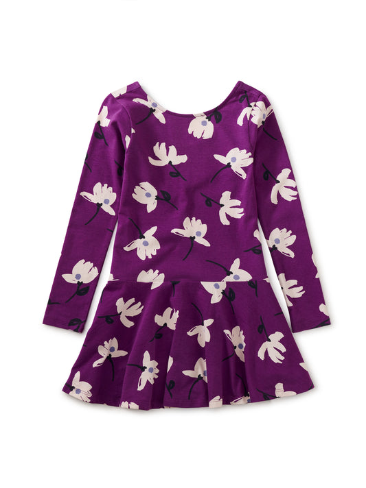 Tossed Lotus Drop Waist Skater Dress