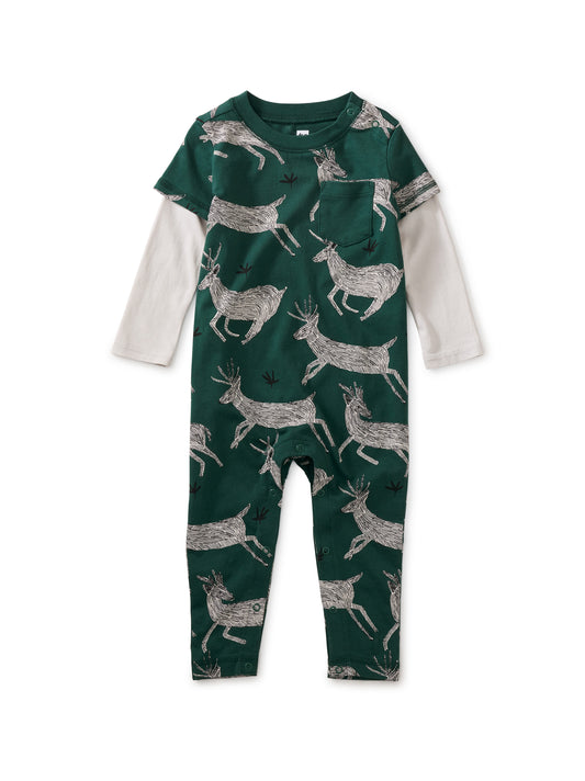 Sika Deer Layered Sleeve Baby Romper