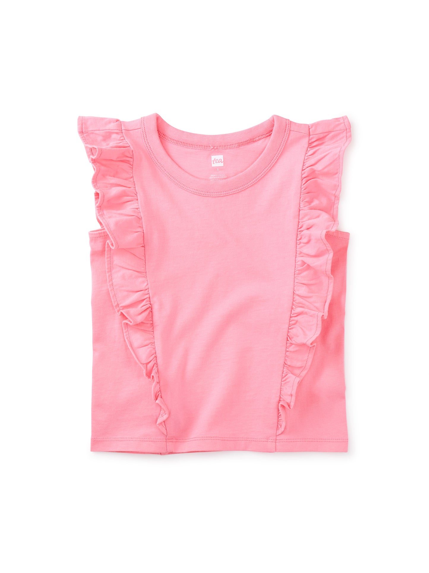 Sachet Pink Short Sleeve Ruffle Knit Top