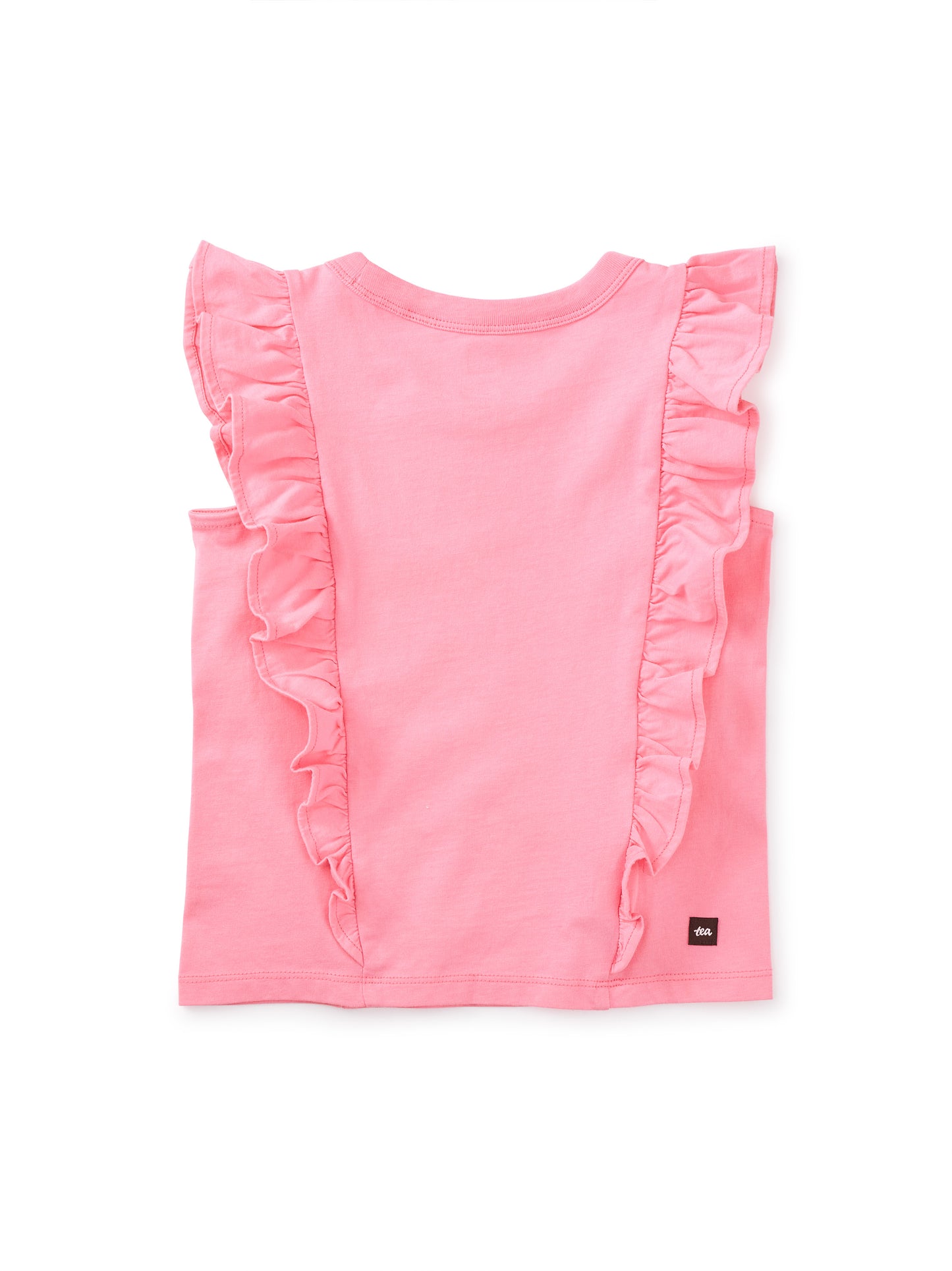 Sachet Pink Short Sleeve Ruffle Knit Top